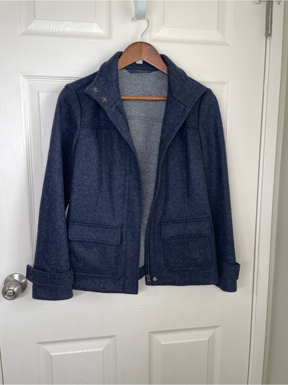 Boden Classic Tailored Wool Blend Stand Collar Jacket Coat US 4 UK 8 - Picture 4 of 16